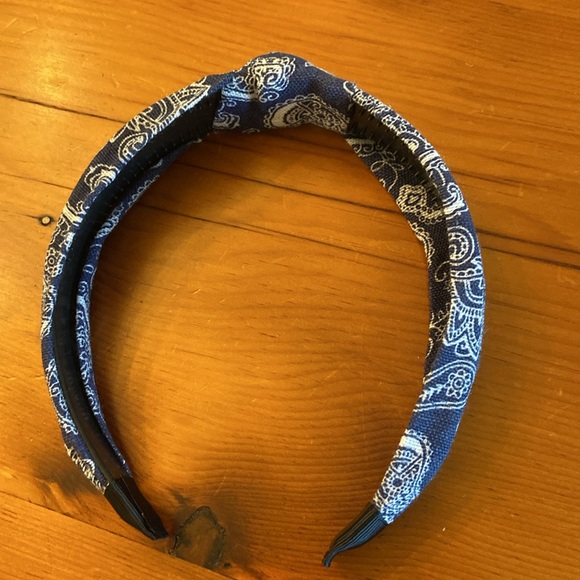 Denim Paisley-print top-knot headband - Picture 2 of 3